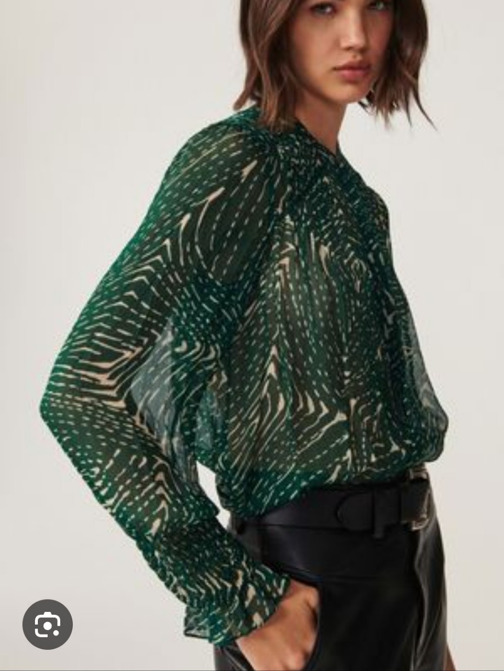 Ba&Sh I 0 (S) Gate Blouse I Green & White